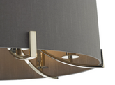 Veyron 6 Light Pendant Polished Nickel grey Shade Dar Lighting VEY0639